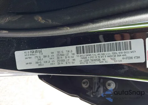 2019 Ram 1500 Laramie z USA, uszkodzony, nr VIN 1C6SRFJT8KN925326